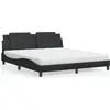 Image de vidaXL Lit avec matelas "Zadar" noir 180x200 cm simili-cuir