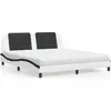 Image de vidaXL Lit avec matelas "Zadar" blanc et noir 180x200 cm simili-cuir