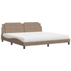 Image de vidaXL Lit avec matelas "Zadar" Cappuccino-Brun 200x200 cm Similicuir