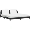 Image de vidaXL Lit avec matelas "Zadar" noir et blanc 200x200 cm simili-cuir