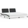 Image de vidaXL Lit avec matelas "Zadar" blanc et noir 200x200 cm simili-cuir
