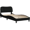 Image de vidaXL Cadre de lit avec LED sans matelas "Hvar" noir 90x200 cm Tissu
