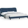 Image de vidaXL Cadre de lit avec LED sans matelas "Hvar" bleu 180x200 cm Tissu