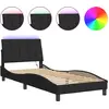 Image de vidaXL Cadre de lit avec LED sans matelas "Hanko" noir 80x200 cm velours