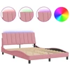 Image de vidaXL Cadre de lit avec LED sans matelas "Hanko" rose 140x190 cm velours