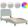 Image de vidaXL Cadre de lit avec LED sans matelas gris clair 80x200 cm velours