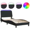 Image de vidaXL Cadre de lit avec LED sans matelas noir 90x200 cm velours