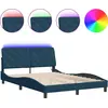 Image de vidaXL Cadre de lit avec LED sans matelas bleu 140x190 cm velours