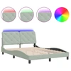 Image de vidaXL Cadre de lit avec LED sans matelas gris clair 140x200 cm velours