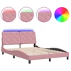 Image de vidaXL Cadre de lit avec LED sans matelas rose 140x200 cm velours