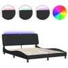 Image de vidaXL Cadre de lit avec LED sans matelas noir 160x200 cm velours