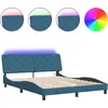Image de vidaXL Cadre de lit avec LED sans matelas bleu 160x200 cm velours