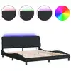 Image de vidaXL Cadre de lit avec LED sans matelas noir 180x200 cm velours