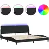 Image de vidaXL Cadre de lit avec LED sans matelas noir 200x200 cm velours