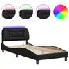 Image de Cadre de lit avec LED Noir 90x190 cm Similicuir