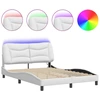 Image de Cadre de lit avec LED Blanc 140x190 cm Similicuir