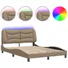 Image de Cadre de lit avec LED Cappuccino-Brun 140x190 cm Similicuir