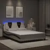 Image de Cadre de lit avec LED Blanc et noir 120x200 cm Similicuir