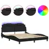 Image de vidaXL Cadre de lit "Viana" avec LED sans matelas noir 160x200 cm