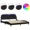 Image de vidaXL Cadre de lit "Viana" avec LED sans matelas noir 180x200 cm