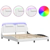 Image de vidaXL Cadre de lit "Viana" avec LED sans matelas noir et blanc 180x200 cm