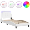 Image de Cadre de lit avec LED Blanc 90x190 cm Similicuir