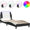 Image de vidaXL Sommier avec LED sans matelas « Zadar » noir et blanc 90 x 190 cm