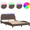 Image de Cadre de lit avec LED Marron 120x200 cm Similicuir