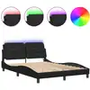 Image de vidaXL Sommier avec LED sans matelas « Zadar » Noir 140x200 cm