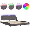 Image de vidaXL Sommier avec LED sans matelas « Zadar » gris 180 x 200 cm