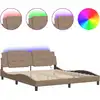 Image de vidaXL Sommier avec LED sans matelas « Zadar » brun cappuccino 180 x 200 cm