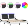 Image de vidaXL Sommier avec LED sans matelas « Zadar » blanc et noir 180 x 200 cm