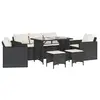 Image de vidaXL Ensemble de salon de jardin 6 pièces avec coussins noir poly rotin