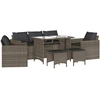 Image de vidaXL Ensemble de salon de jardin 6 pièces avec coussins Gris Poly rotin