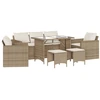 Image de vidaXL Ensemble de salon de jardin 6 pièces avec coussins Beige Poly Rattan