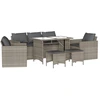 Image de vidaXL Ensemble de salon de jardin 6 pièces avec coussins gris clair Poly rotin