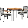 Image de vidaXL Ensemble de jardin 3 pièces avec coussins Noir Poly Rattan