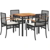 Image de vidaXL Ensemble de jardin 5 pièces avec coussins Noir Poly Rattan