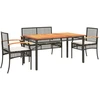 Image de vidaXL Ensemble de jardin 5 pièces avec coussins Noir Poly Rattan