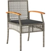 Image de vidaXL Ensemble de jardin 7 pièces avec coussins Gris Poly rotin
