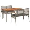 Image de vidaXL Ensemble de jardin 3 pièces avec coussins Gris Poly rotin