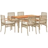 Image de vidaXL Ensemble de jardin 7 pièces avec coussins Beige Poly rotin