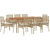 Image de vidaXL Salon de jardin 9 pièces avec coussins Beige Poly Rattan
