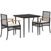 Image de vidaXL Ensemble de jardin 3 pièces avec coussins Noir Poly Rattan