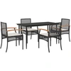 Image de vidaXL Ensemble de jardin 5 pièces avec coussins Noir Poly Rattan