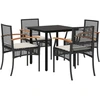 Image de vidaXL Ensemble de jardin 5 pièces avec coussins Noir Poly Rattan