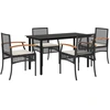 Image de vidaXL Ensemble de jardin 5 pièces avec coussins Noir Poly Rattan