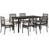 Image de vidaXL Ensemble de jardin 7 pièces avec coussins Noir Poly Rattan