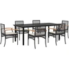 Image de vidaXL Ensemble de jardin 7 pièces avec coussins Noir Poly Rattan