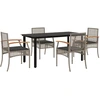 Image de vidaXL Ensemble de jardin 5 pièces avec coussins Gris Poly rotin
